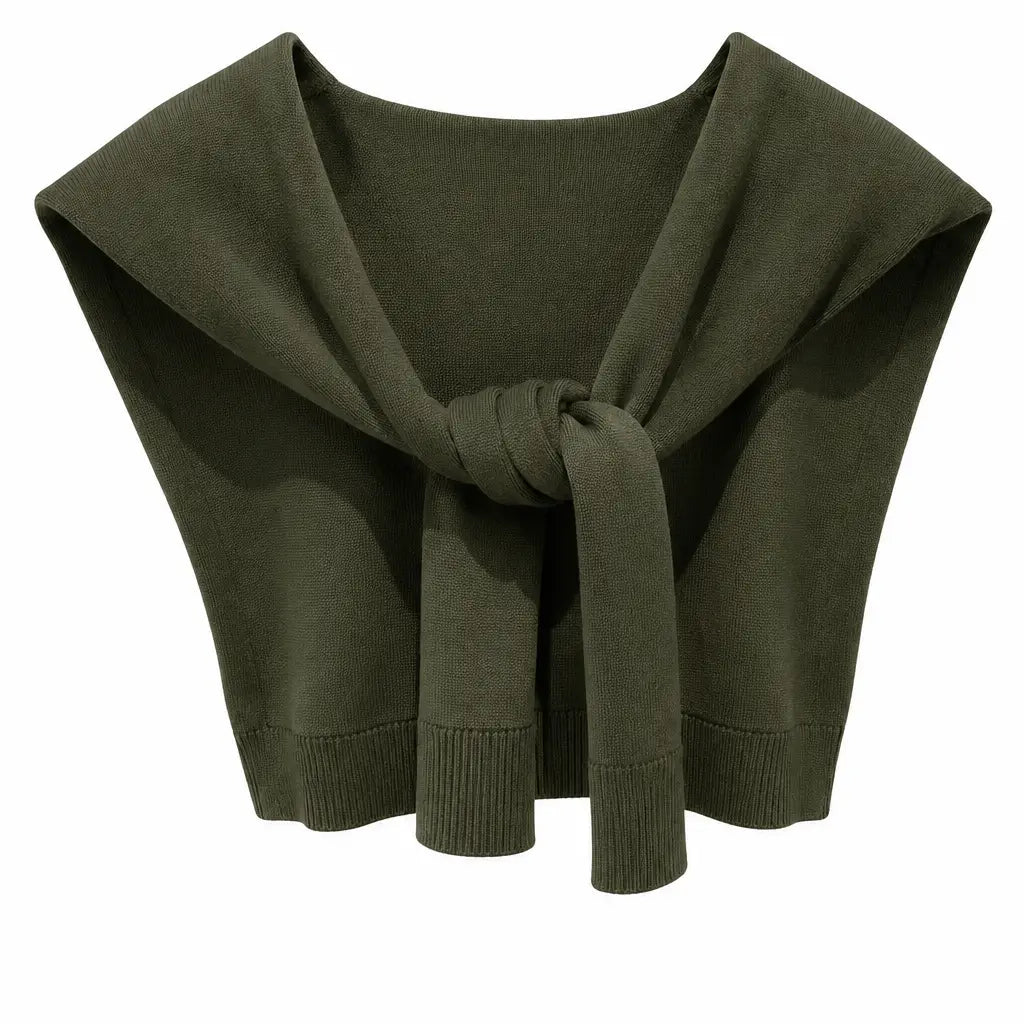 Solid Preppy Mock Sweater Wrap FS40196-OL