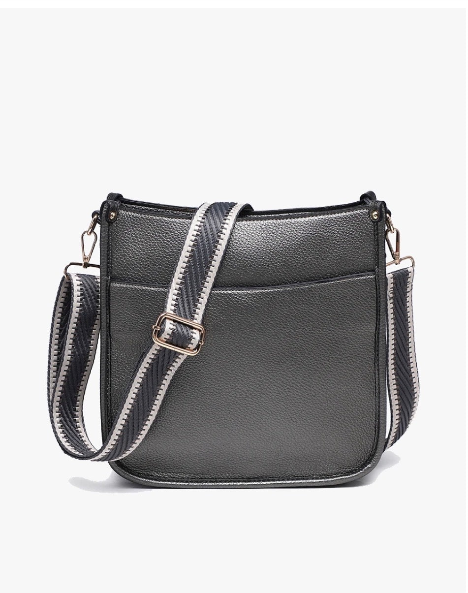 Gunmetal Posie Crossbody Bag | Jen & Co - M2168-GM