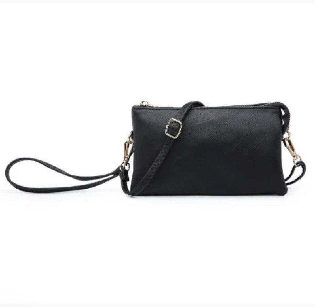 Black Riley Crossbody Wristlet | Jen & Co - M013-BK