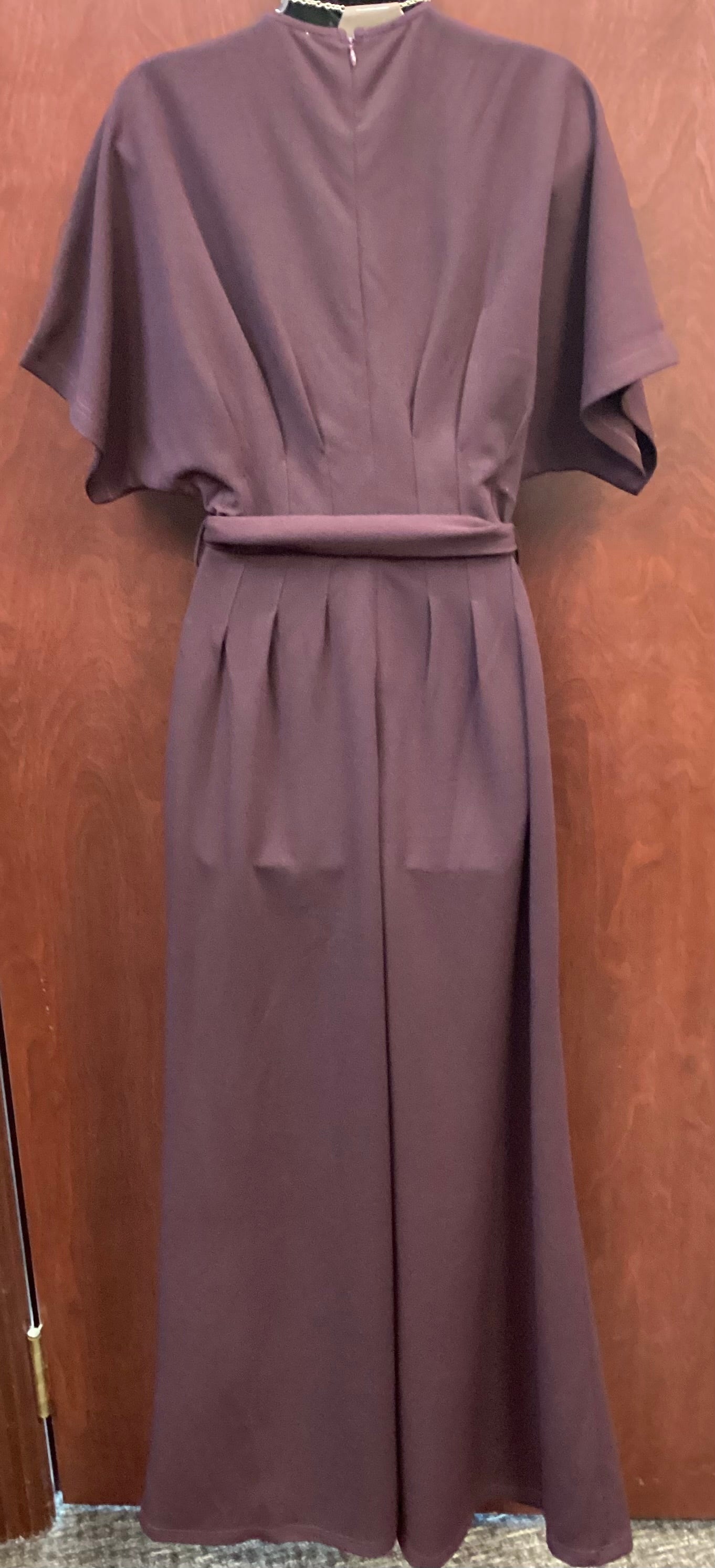 Pleated Tie Belt Jumpsuit Eesome BH15975