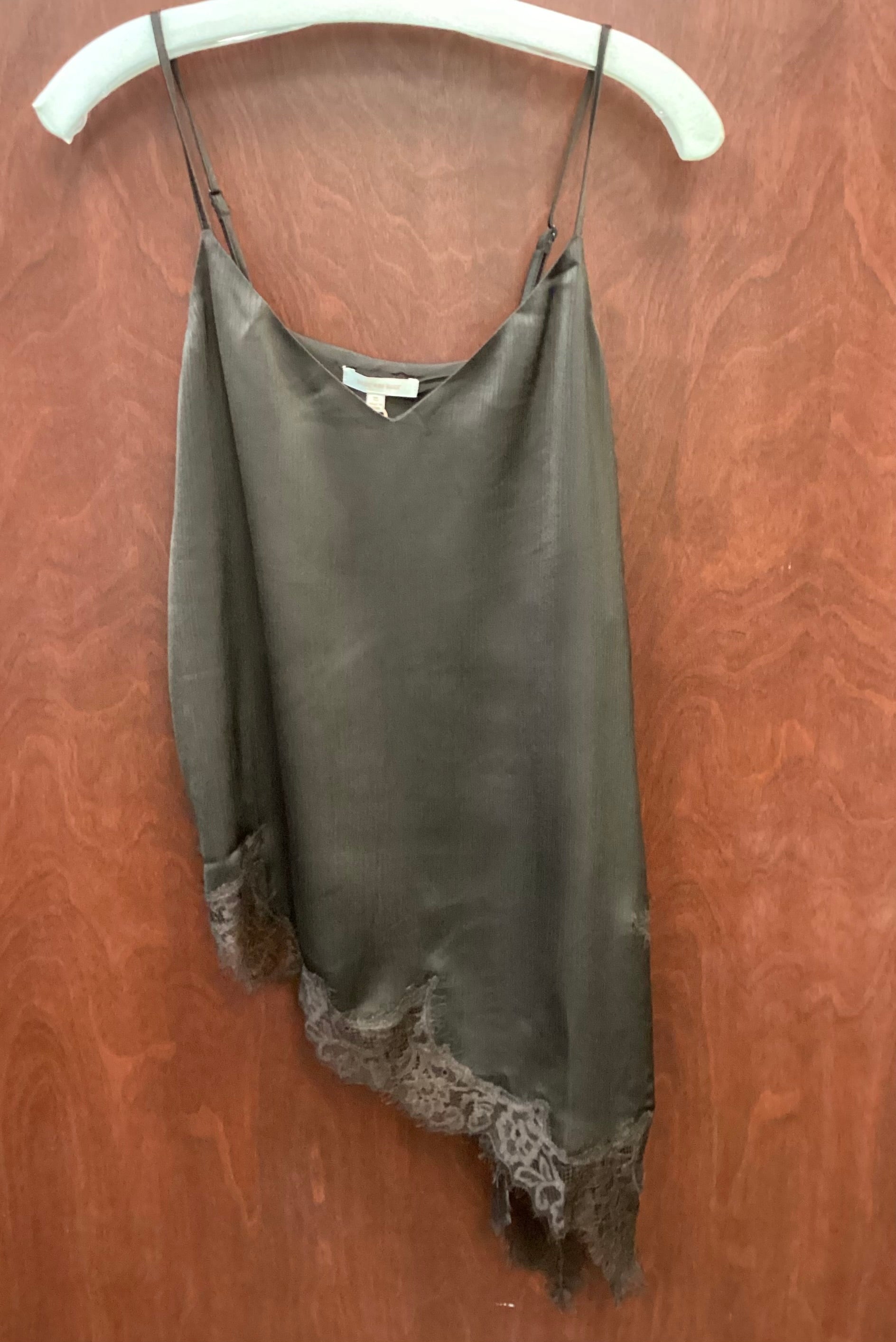 ASYMMETRICAL CRINKLED SATIN CAMI TUNIC Skies Are Blue 47264