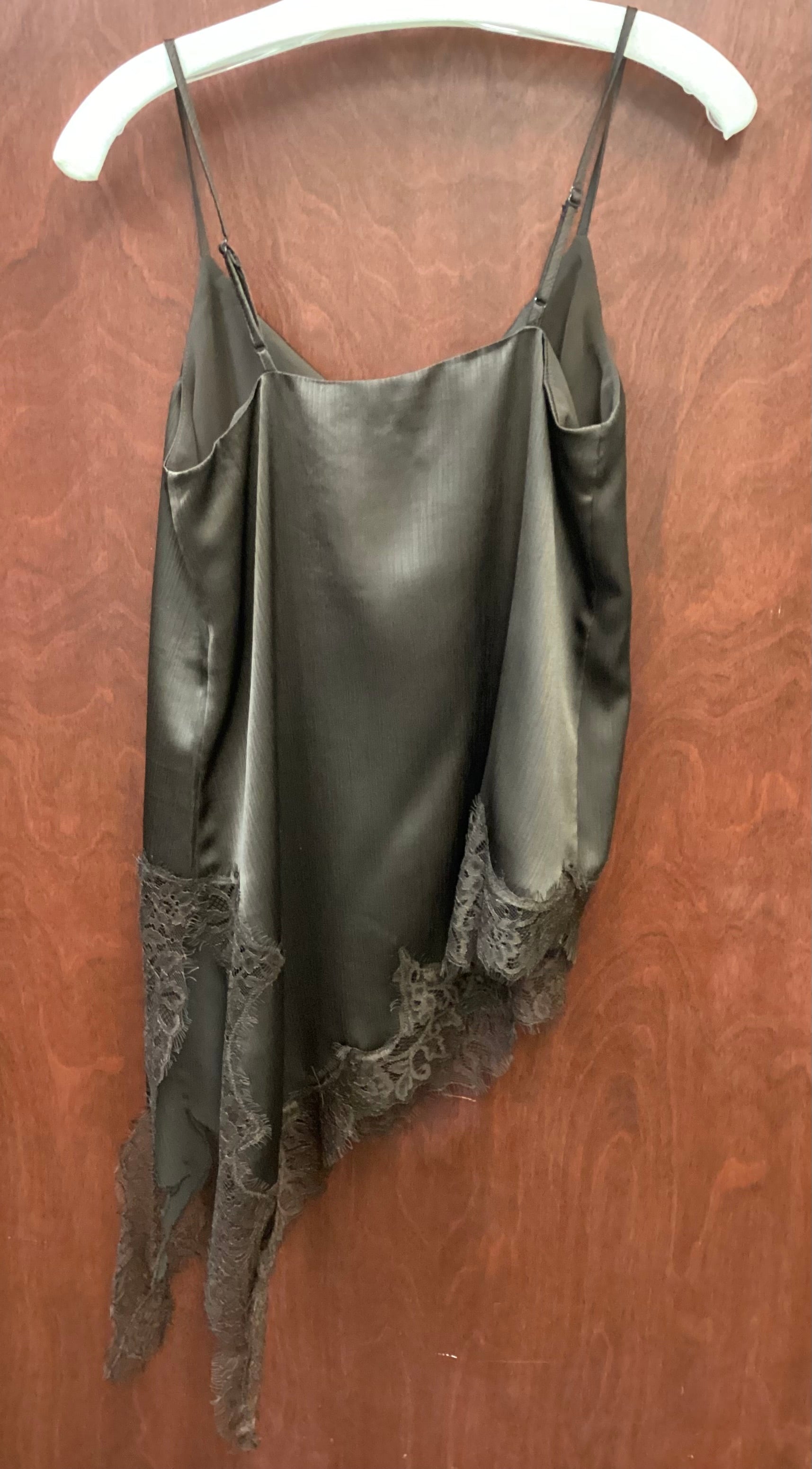 ASYMMETRICAL CRINKLED SATIN CAMI TUNIC Skies Are Blue 47264