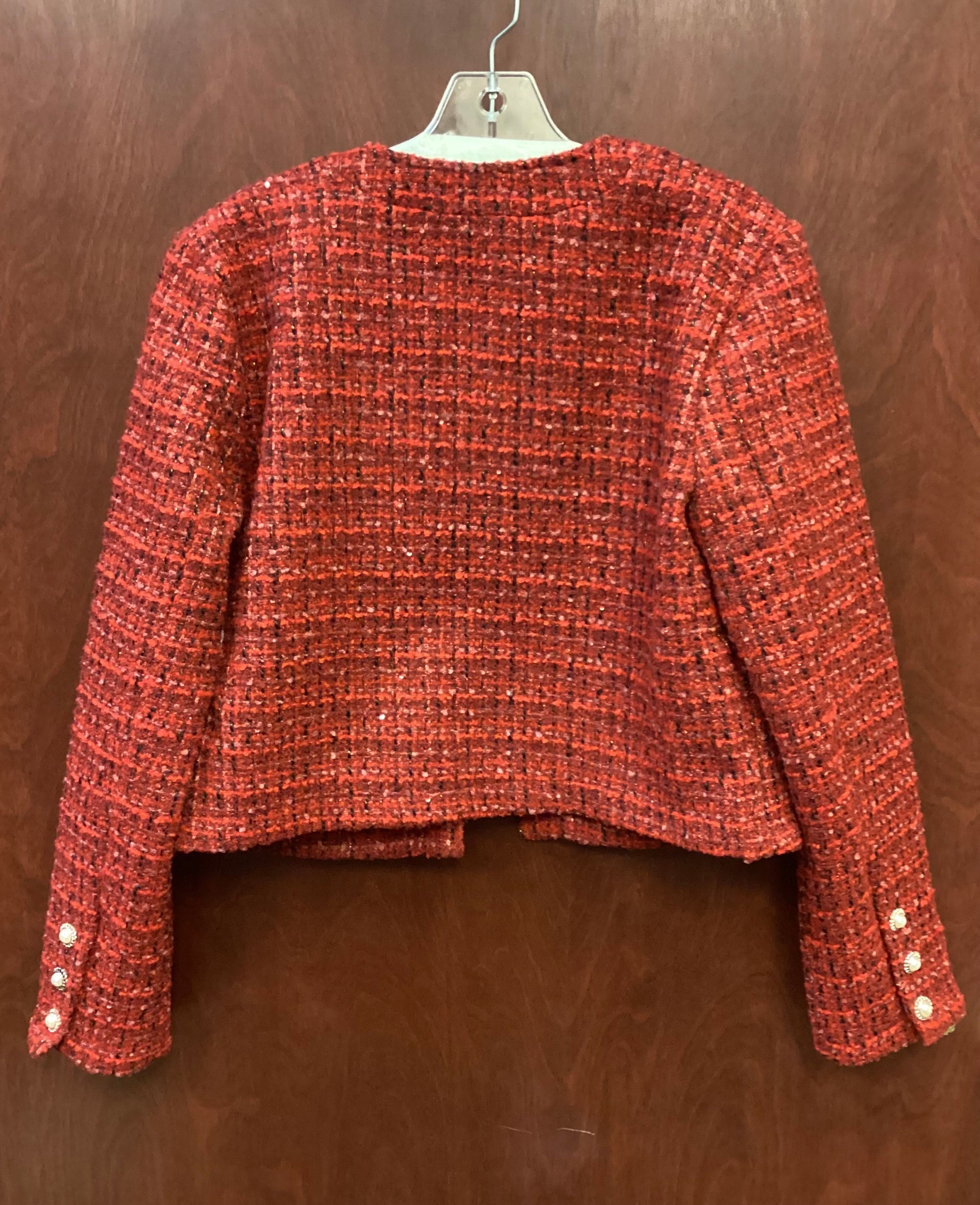 Tribal red pearly button sweater jacket 5322O-4911-2430