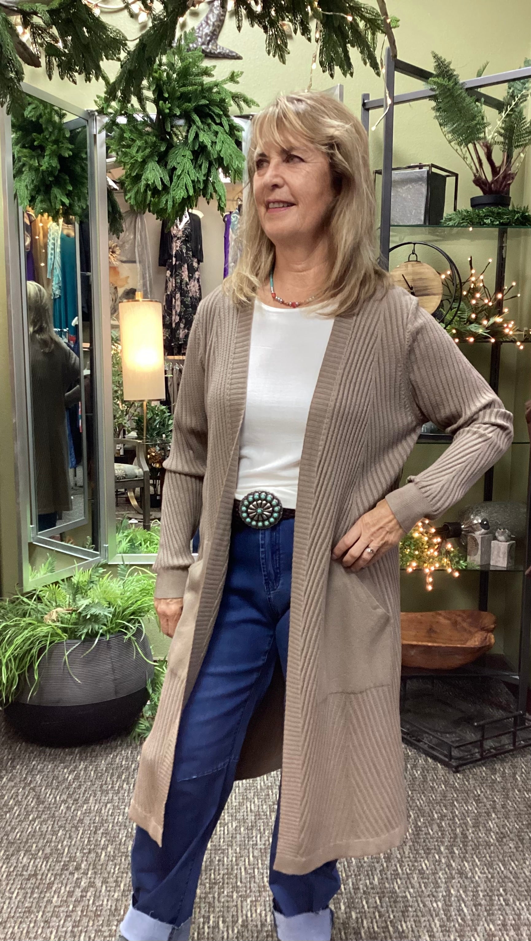 Long Cardigan Beige Evidence 95179
