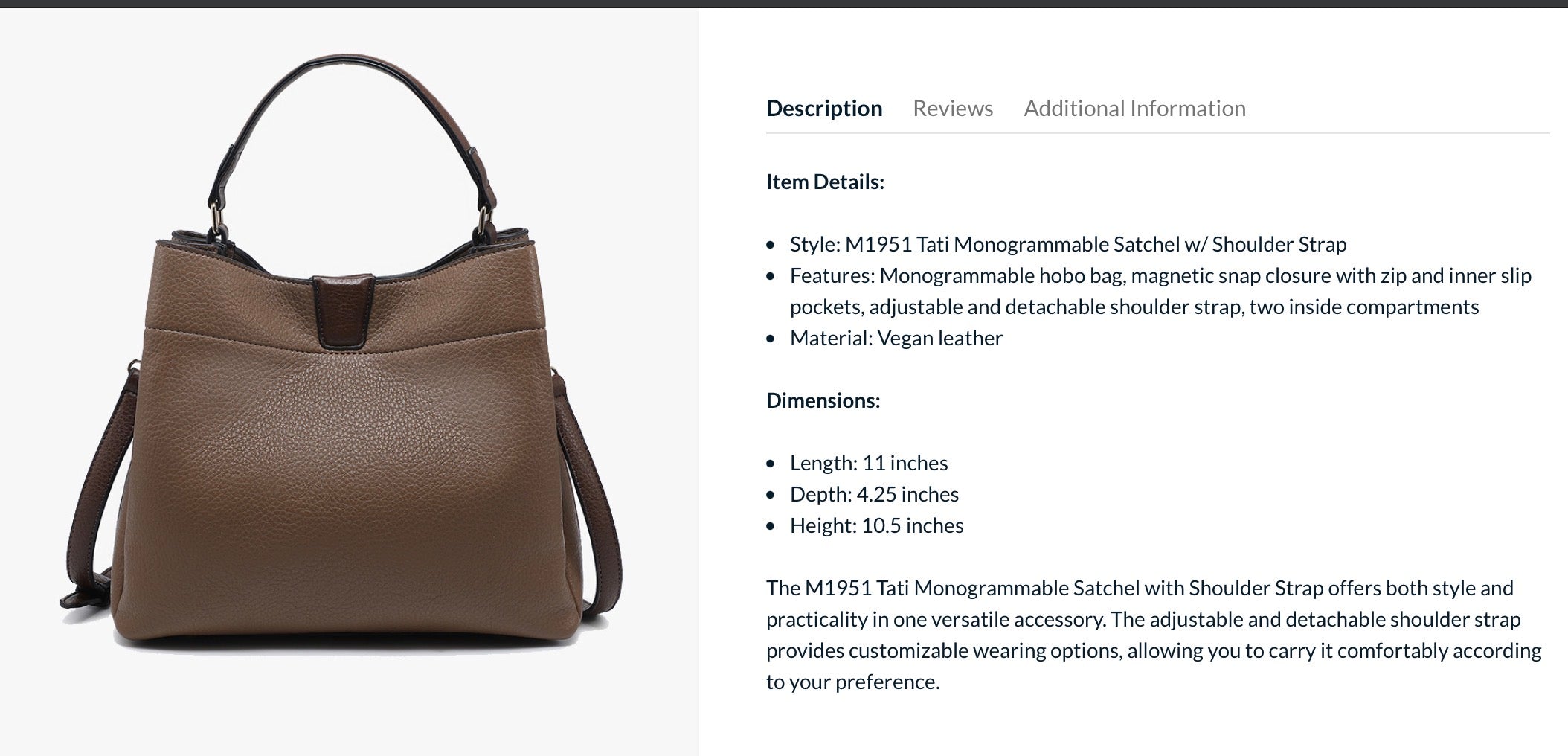 Tati Jen & Co Bag M1951-ASH.BR