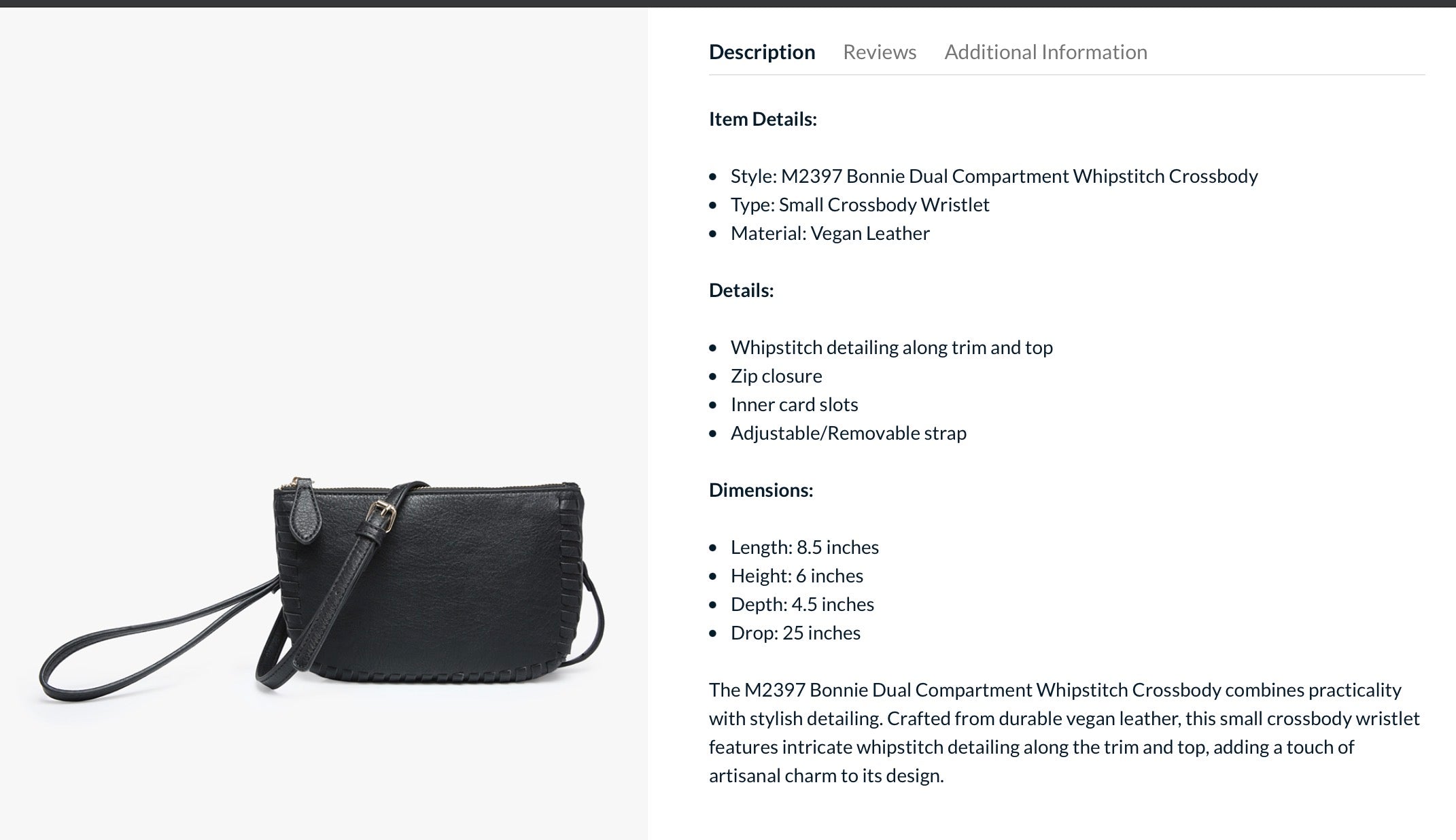 Bonnie Black Bag Jen & Co M2397-BK