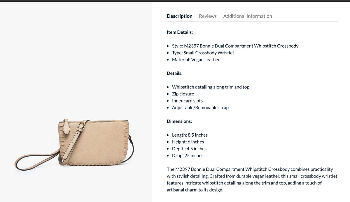 Bonnie Tan Bag Jen & Co M2397