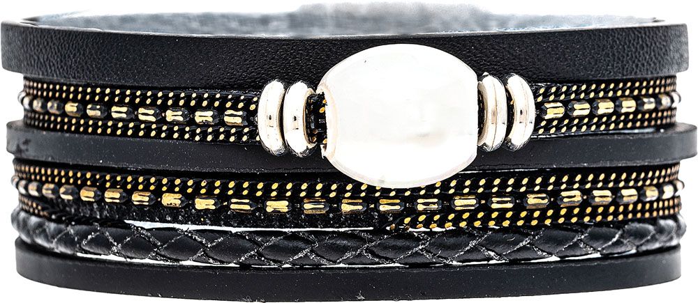 Bronze Faux Pearl Bauble Gold Bracelet Rain Jewelry MB341