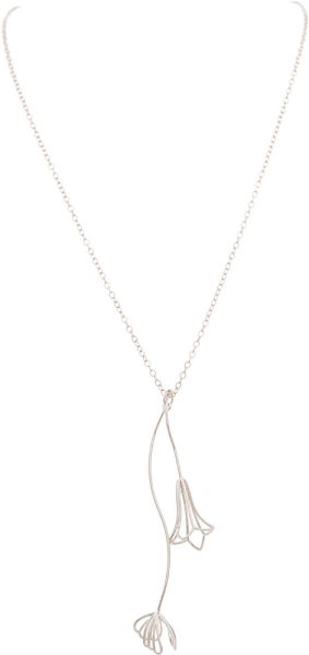 S Wispy Flower Blooms Drop Necklace Rain N3046S
