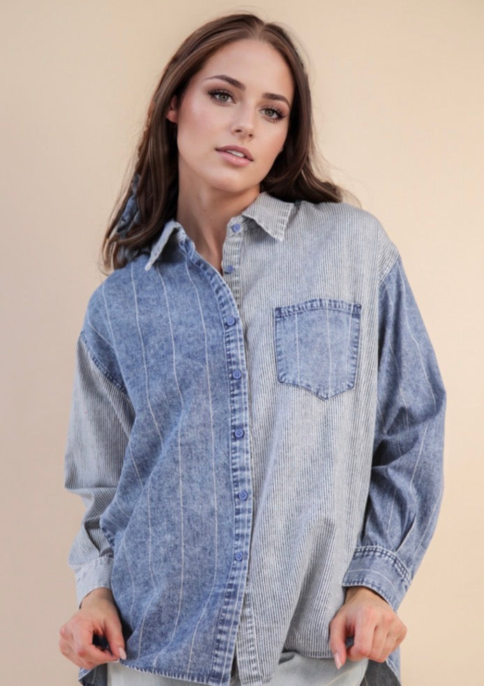 Very J NT12282 Button Down Indigo
