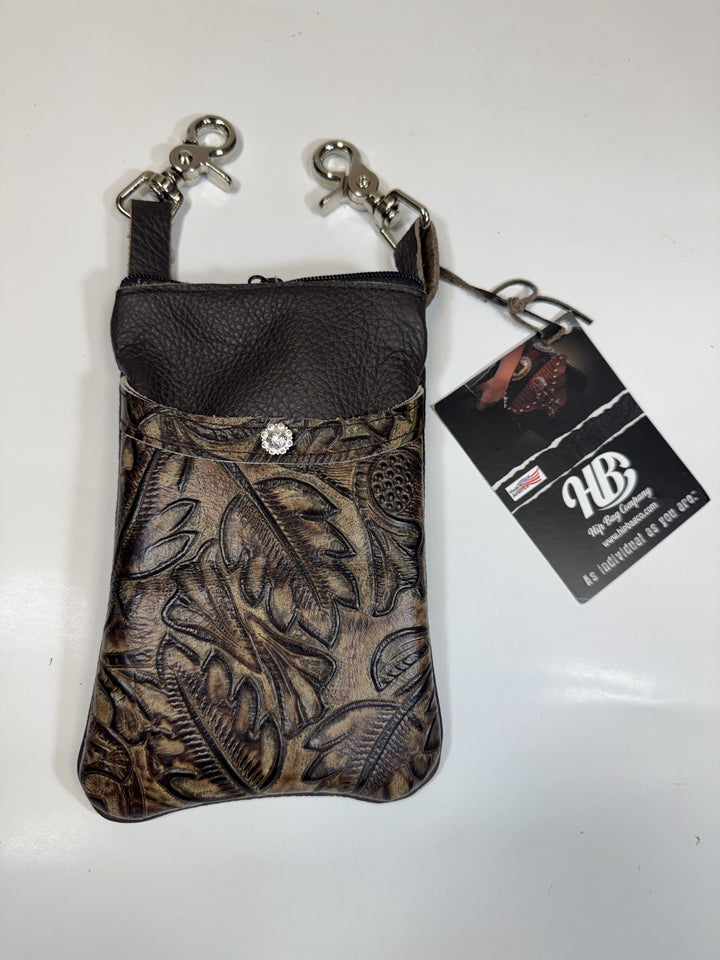 Sally Cell Brown Cowhide Hip Bag