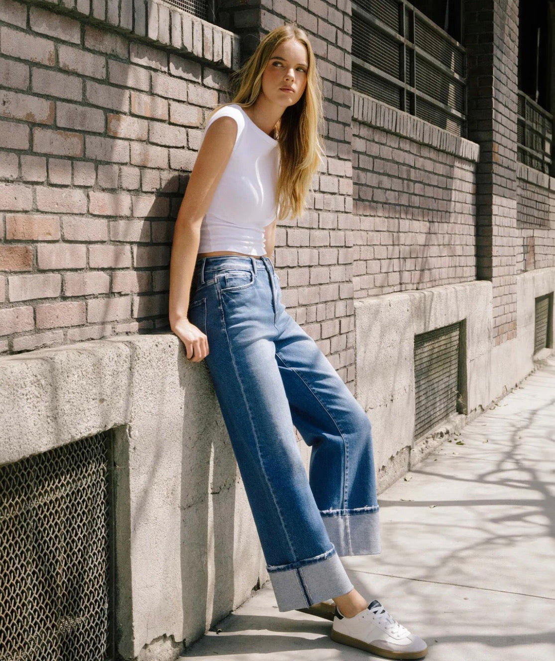 Super High Rise 90's Vintage Cuffed Flare Jeans Flying Monkey F5827