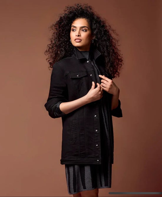 Black Maxi Jacket Tribal 60420-5115-0002