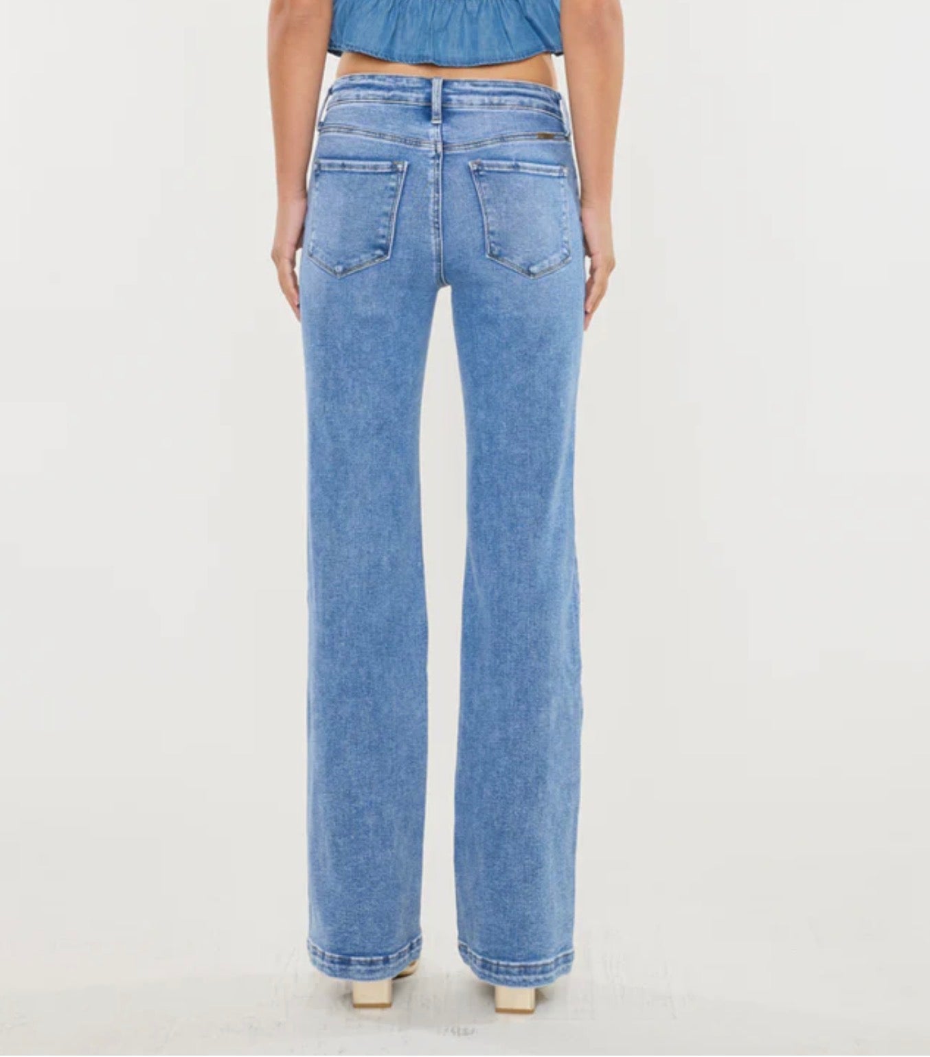 High Rise Wide Leg Flare Jeans Kan Can KC20024L