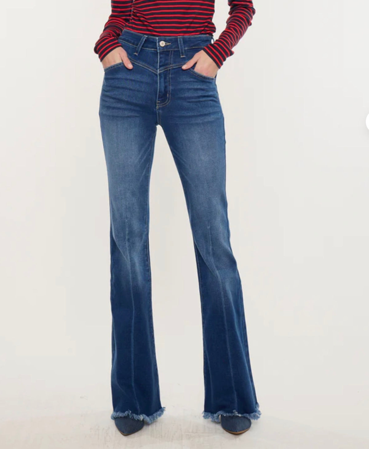 High Rise Flare Jeans Kancan KC7858M