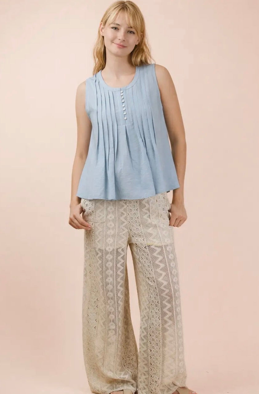 Very J NT12524 Sleeveless Top Blush\Sky