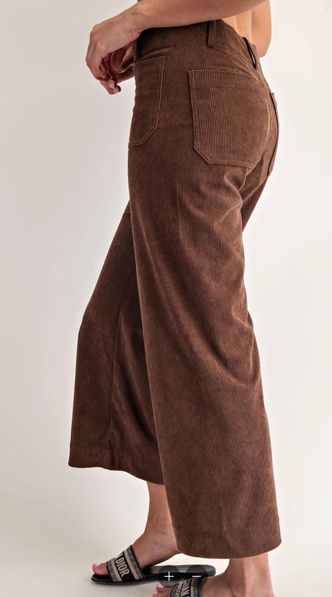 Corduroy Patch Pocket Pants Mocha Mousse Eesome PK14214