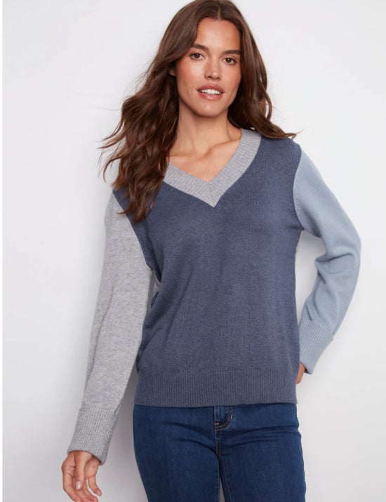 Moonlight V-Neck Sweater Charlie B C2853-736A
