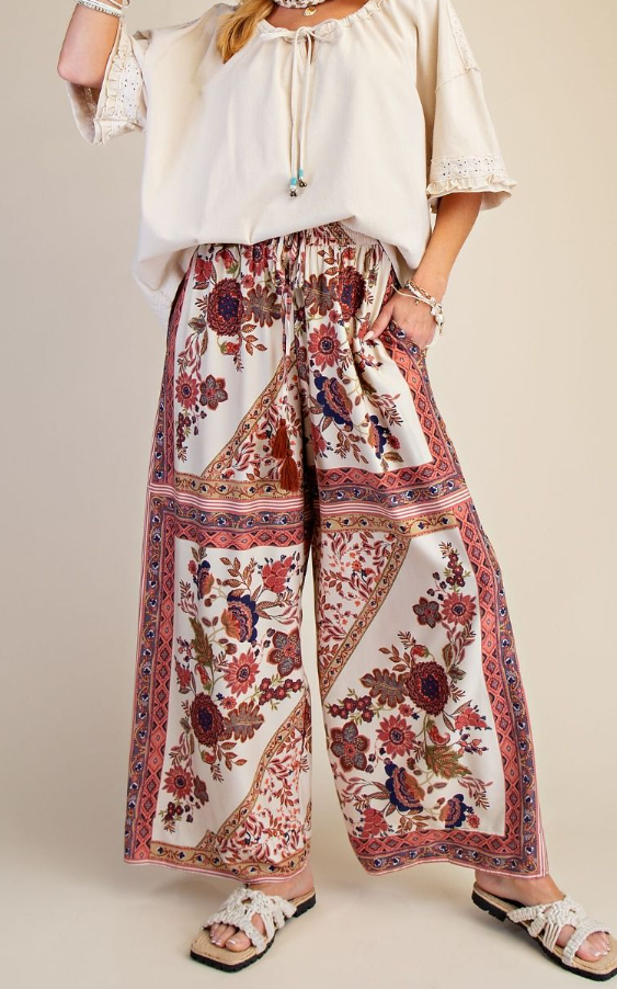 Print Palazzo Pants Easel EB56099B