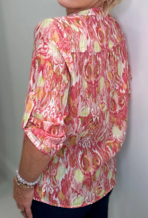 Pullover Red Print Top Ethyl 242RR