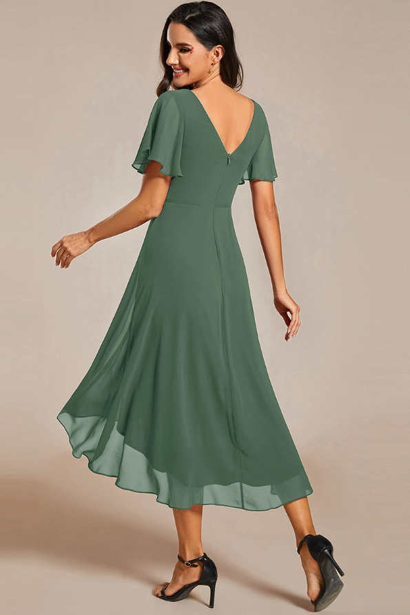 Ruffle High-Low Dress Eucalyptus Ever-Pretty EG01922EU