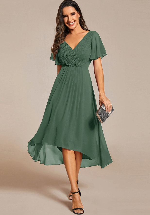 Ruffle High-Low Dress Eucalyptus Ever-Pretty EG01922EU