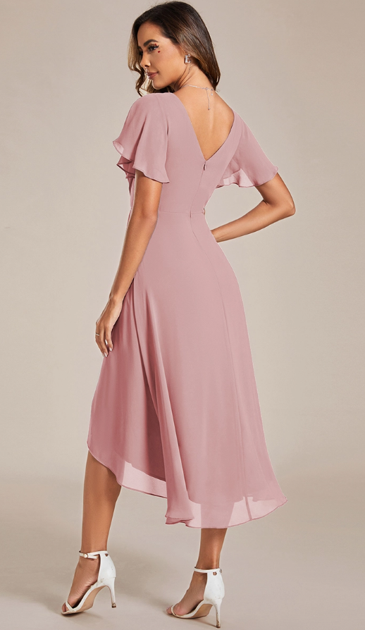 Ruffle High-Low Dress Dusty Rose Ever-Pretty EG01923