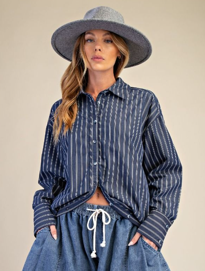 Easel ET28748 Blueberry Button Down
