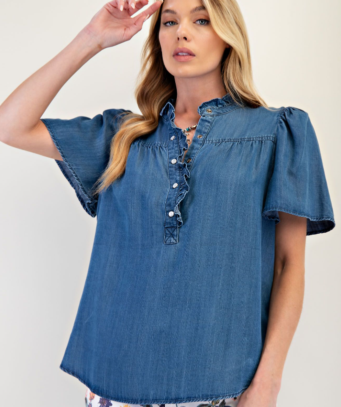 Short Sleeve Dark Denim Easel ET71282