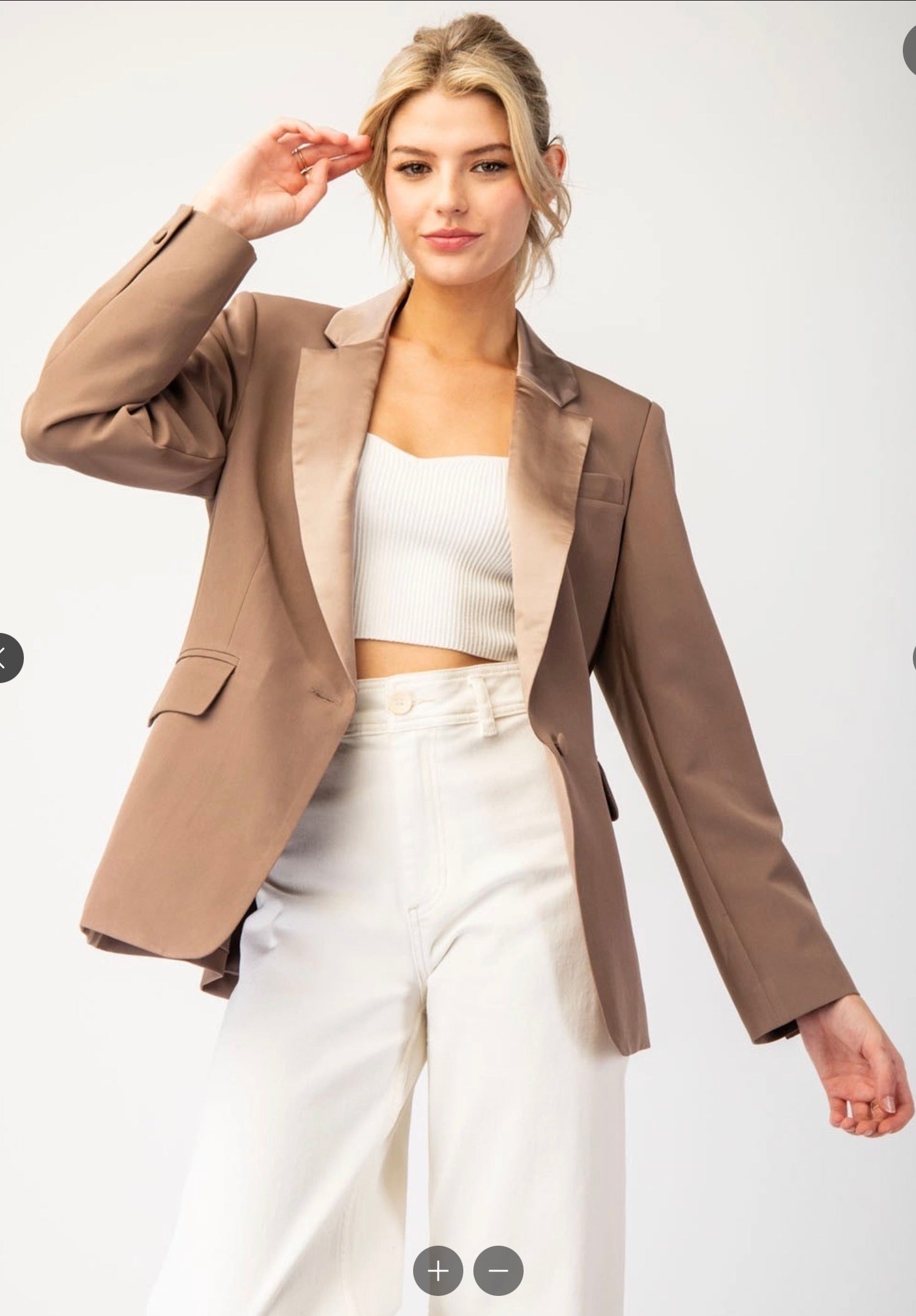 Satin Collar Blazer Coco Eesome JK11615