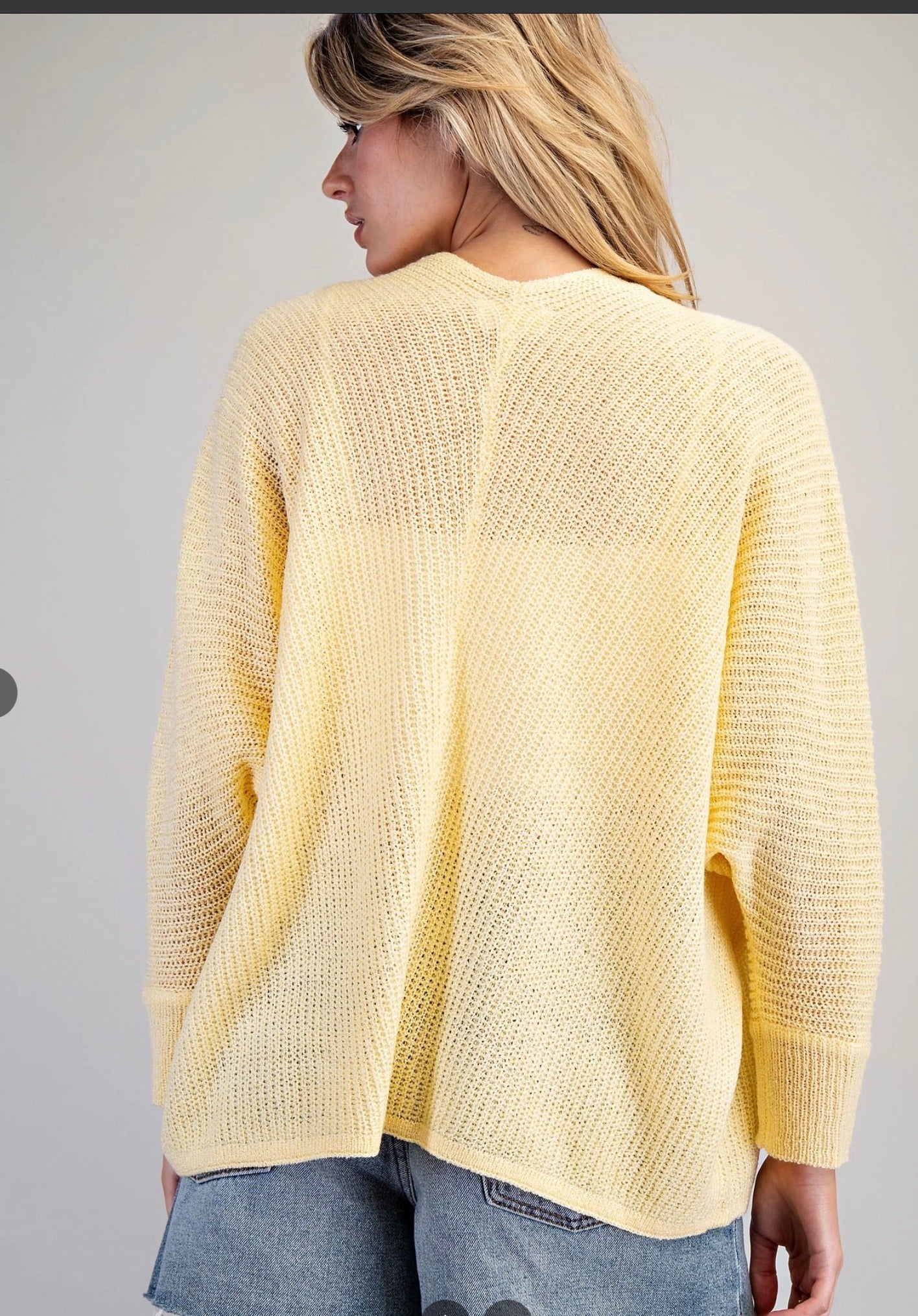 Open Front Cardigan Butter Cream Eesome SJK14945