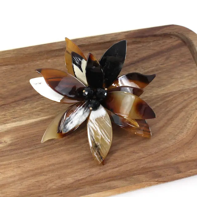 Brown Poinsettia Flower Brooch Pretty Persuasions B23063-01
