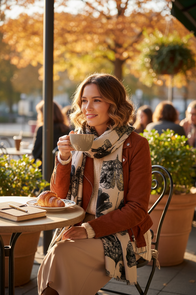 Beige Scarf - Café