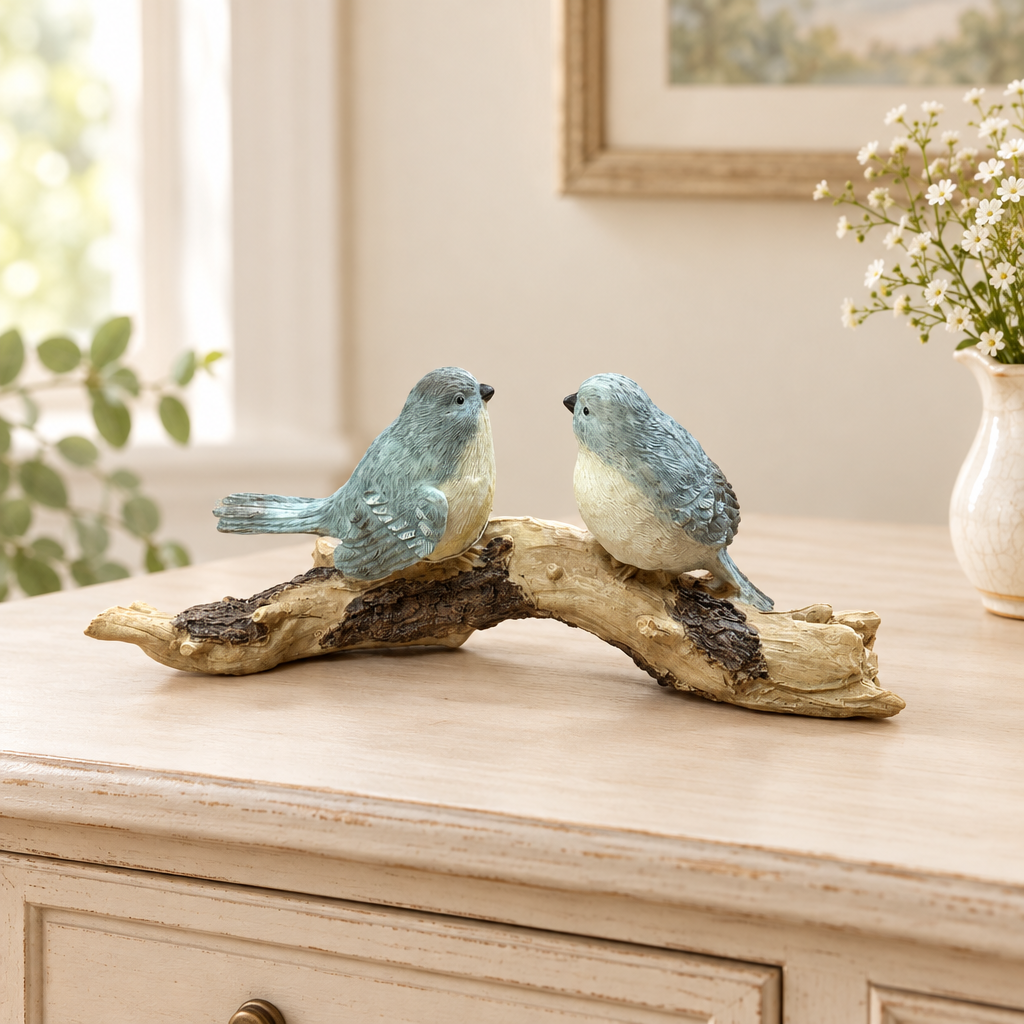 Hand Painted Birds on a Branch Decor 82407