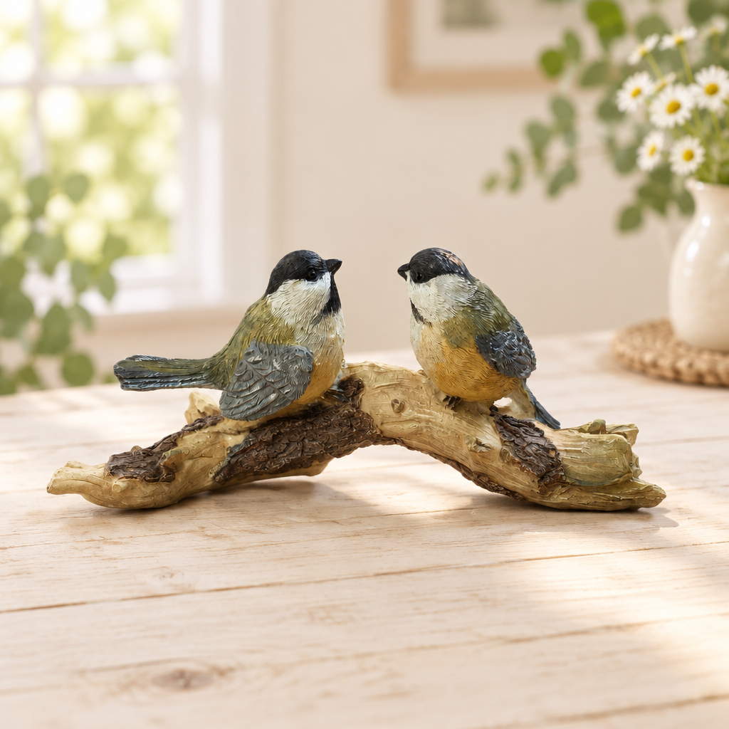 Hand Painted Birds On Branch Decor 82407