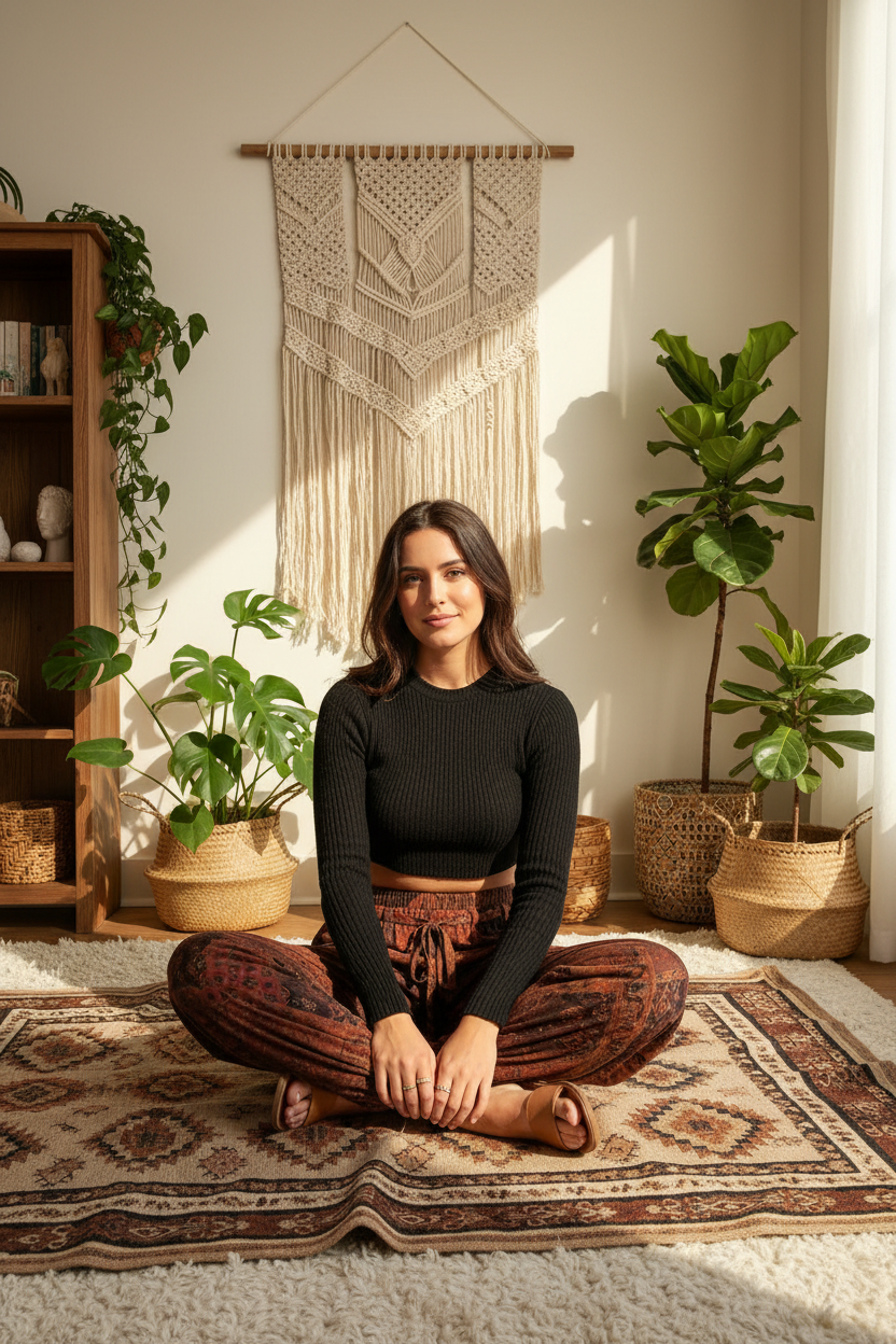 Black Brown Boho Interior