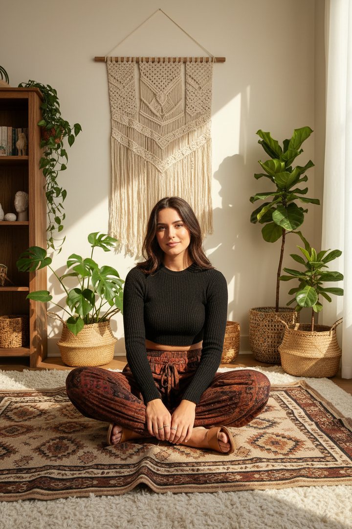 Black Brown Boho Interior