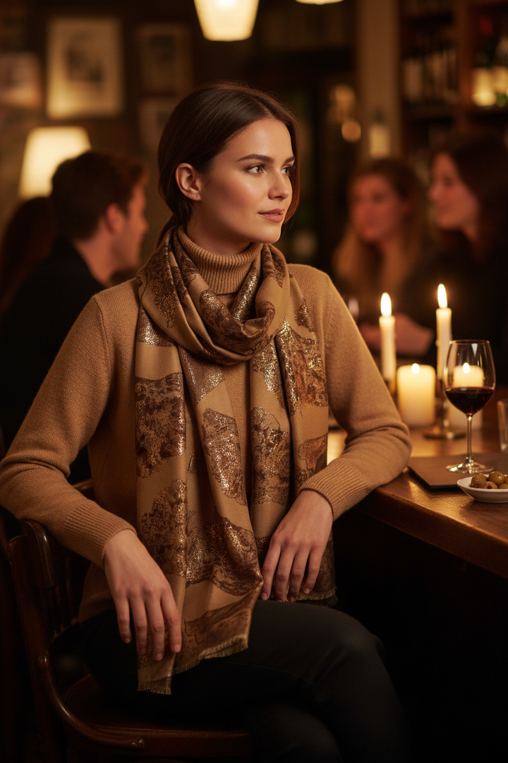 Brown Gold Scarf - Wine Bar