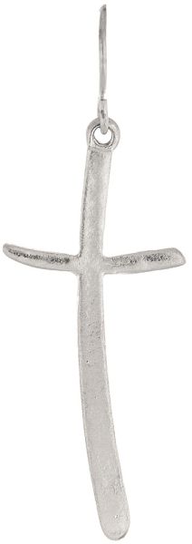 Silver Cross Curve Earring Rain Jewelry E1022