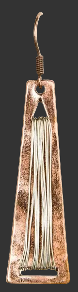 Rose Gold Bar Silver Accent Earring Rain Jewelry E1304R