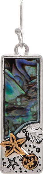 Starfish Abalone Shell Mosaic Bar Earrings Rain Jewelry E2968TT