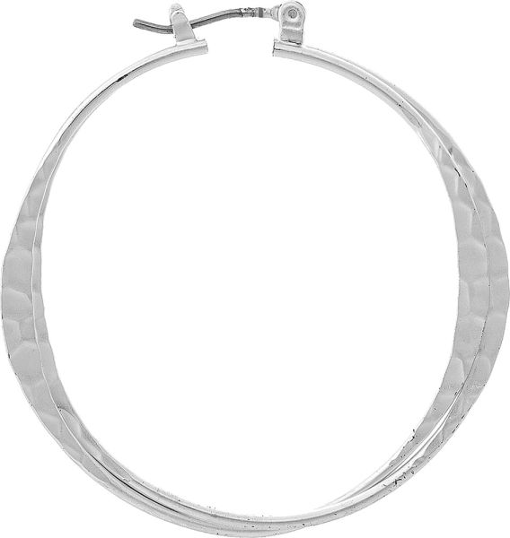 Gold or Silver Double Layer Hoop Earring Rain E3088G, E3088S