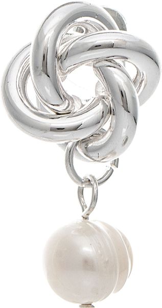 Lo E Knot FW Pearl Drop Post Silver Rain Jewelry E4848S