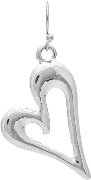 Silver Puffy Open Heart Earring Silver Rain Jewelry E5136S