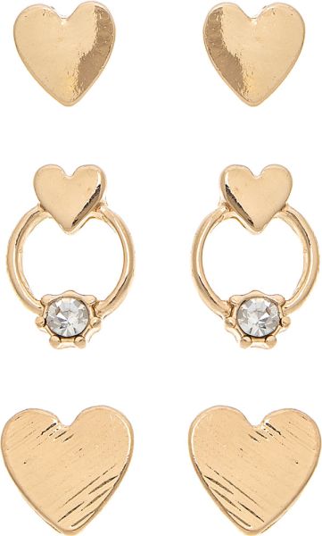 We Love Hearts Post Earring Set of 3 Rain Jewelry ERS20