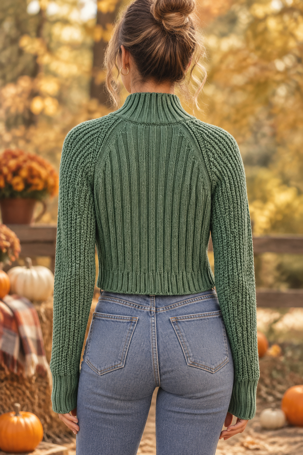 Sage Green Textured Ribbed Button-Front Sweater Ethyl 584HUN-DAWN