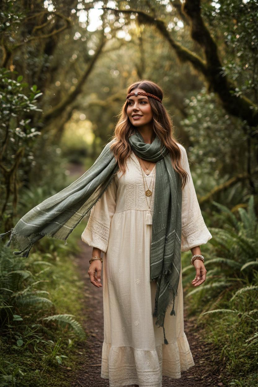 Forest Green Scarf - Nature Trail