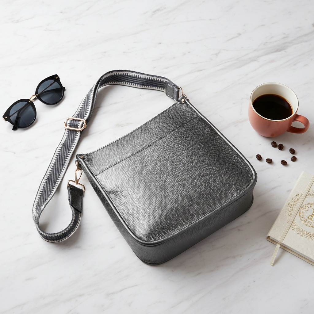 Gunmetal Posie Crossbody Bag | Jen & Co - M2168-GM