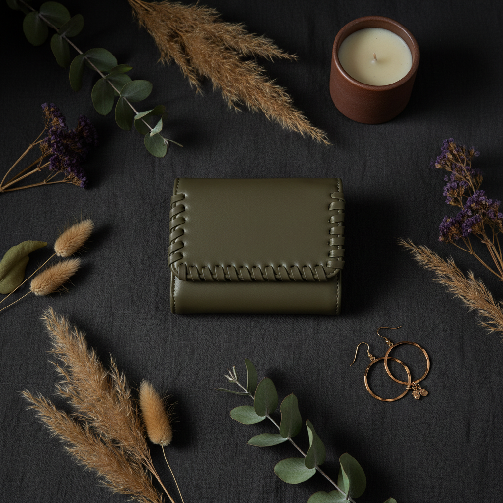 Dark Olive Logan Whipstitch Wallet | Jen & Co - WL2352