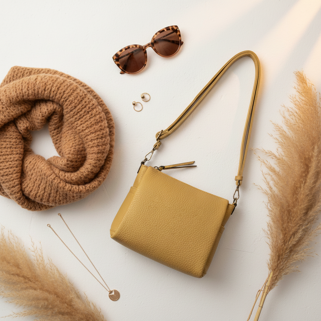 Mustard Kali Dual Pocket Crossbody Bag | Jen & Co - M2869-MD